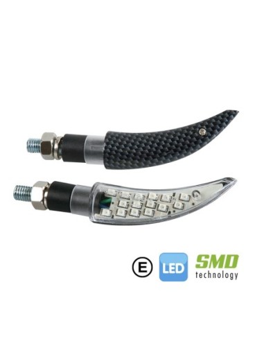 INTERMITENTES CON LED LAMPA KATANA 12V CARBON