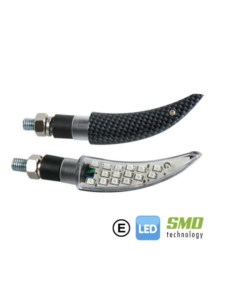 INTERMITENTES CON LED LAMPA KATANA 12V CARBON