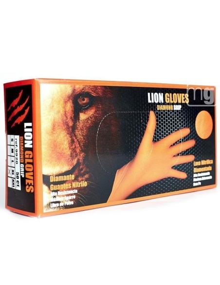 guantes de nitrilo super diamantado lion caja de 50 unidades talla m