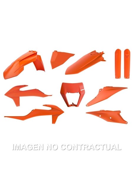 Kit completo de plásticos Polisport para KTM EXC/EXC-F (20-23) color naranja (enduro)