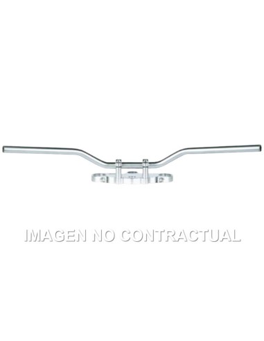 Manillar TRW acero 22 mm Superbike Confort plateado