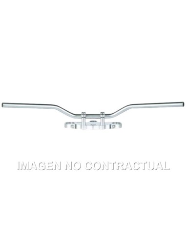 Manillar TRW acero 22 mm Superbike Elegance plateado