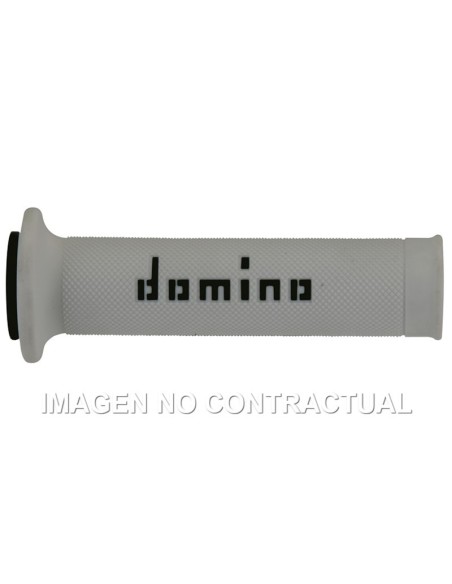 Puños Domino On Road Blanco - Negro Abiertos D 22 mm L 120-125 mm