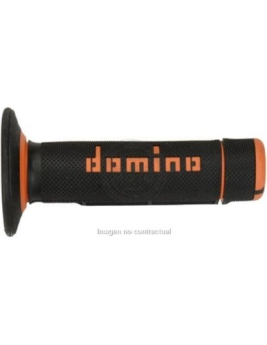 Puños Domino OFF Road Negro - Naranja Cerrados D 22 mm L 118 mm