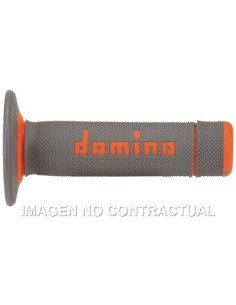 Puños Domino OFF Road Gris - Naranja Cerrados D 22 mm L 118 mm