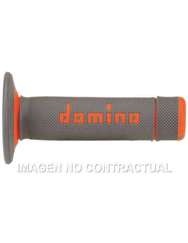 Puños Domino OFF Road Gris - Naranja Cerrados D 22 mm L 118 mm