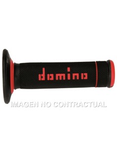 Puños Domino OFF Road X-Treme Negro - Rojo Cerrados D 22 mm L 118 mm