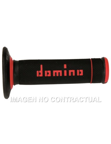 Puños Domino OFF Road X-Treme Negro - Rojo Cerrados D 22 mm L 118 mm