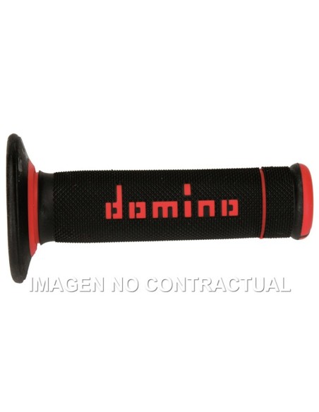 Puños Domino OFF Road X-Treme Negro - Rojo Cerrados D 22 mm L 118 mm