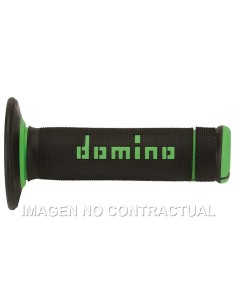 Puños Domino OFF Road X-Treme Negro - Verde Cerrados D 22 mm L 118 mm