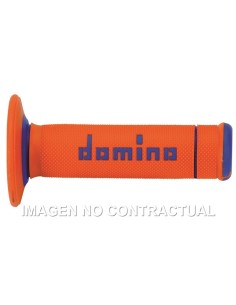 Puños Domino OFF Road X-Treme Naranja - Azul Cerrados D 22 mm L 118 mm