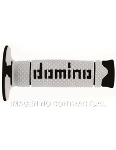 Puños Domino DSH OFF Road Blanco - Negro Cerrados D 22 mm L 120 mm