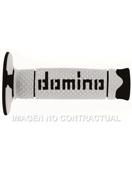 Puños Domino DSH OFF Road Blanco - Negro Cerrados D 22 mm L 120 mm