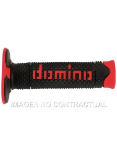 Puños Domino DSH OFF Road Negro - Rojo Cerrados D 22 mm L 120 mm