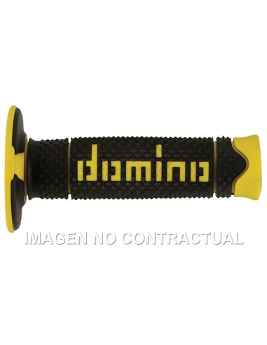 Puños Domino DSH OFF Road Negro - Amarillo Cerrados D 22 mm L 120 mm