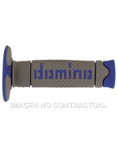 Puños Domino DSH OFF Road Gris - Azul Cerrados D 22 mm L 120 mm