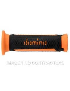 Puños Domino Turismo Antracita-Naranja Abiertos D 22 mm L 120 mm