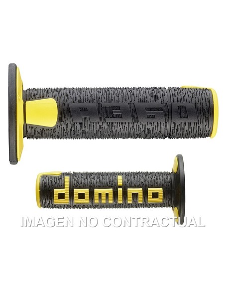 Puños Domino OFF Road RPS Negro - Amarillo Cerrados D 22 mm L 120 mm