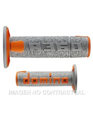 Puños Domino OFF Road RPS Gris - Naranja Cerrados D 22 mm L 120 mm