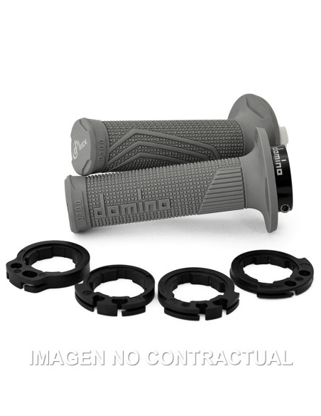 Puños Domino D100 OFF Road Color Gris D-Lock con sistema de fijación «Lock On»