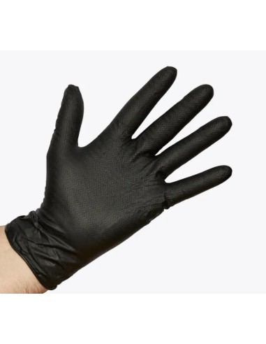 guantes nitrilo ondulado black ray talla xl caja 50 uds