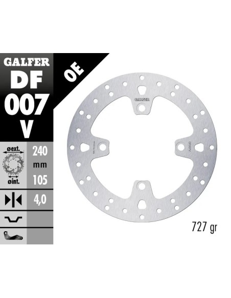 disco de freno galfer fijo redondo 240x5mm df007v