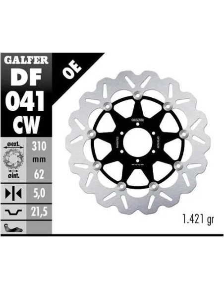 disco freno moto galfer flotante wave completo 310