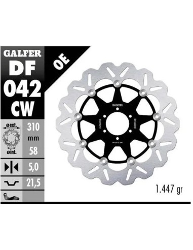 disco freno moto galfer flotante wave completo 310