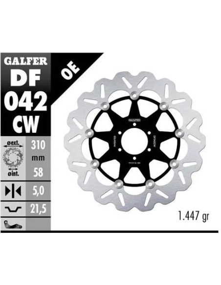 disco freno moto galfer flotante wave completo 310