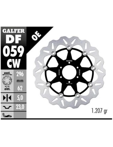 disco freno moto galfer flotante wave completo 296