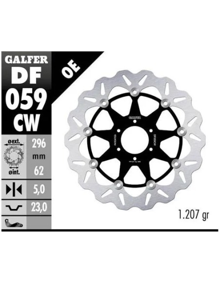 disco freno moto galfer flotante wave completo 296