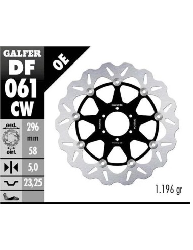 disco freno moto galfer flotante wave completo 296