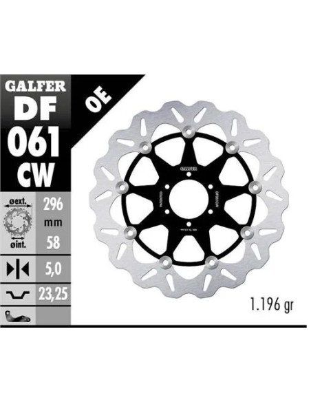 disco freno moto galfer flotante wave completo 296