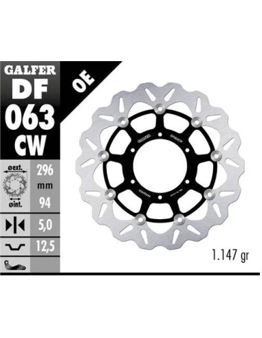 disco freno moto galfer flotante wave completo 296