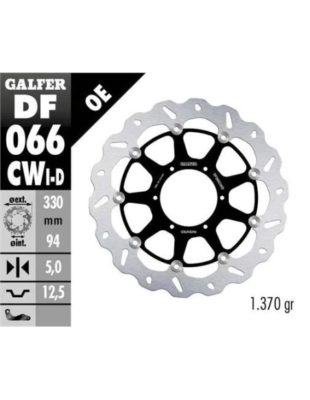 disco freno moto flotante galfer wave 330x5m df066
