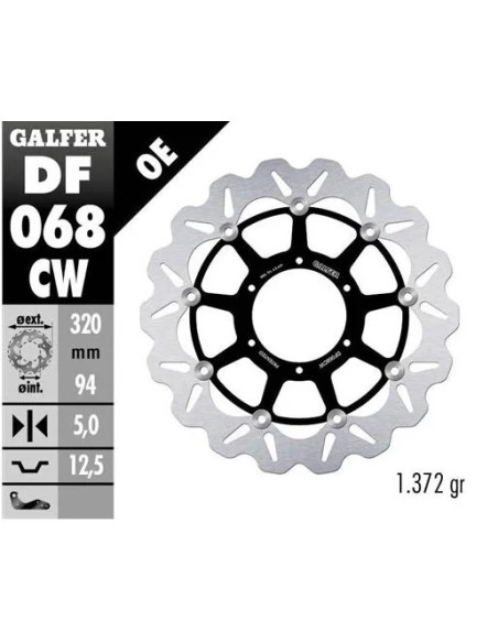 disco freno moto galfer flotante wave completo 320