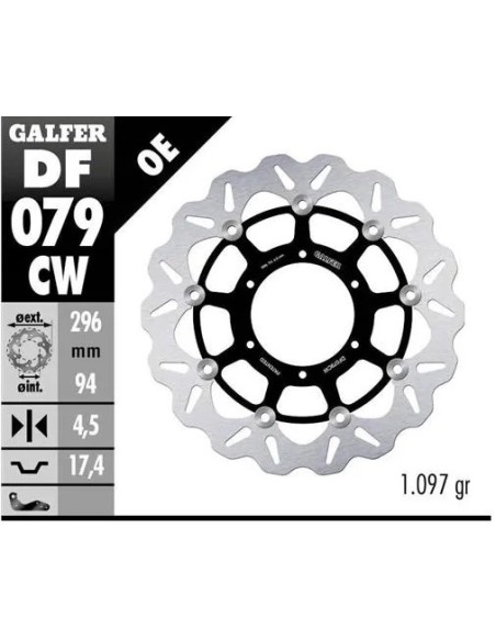 disco freno moto galfer flotante wave completo 296