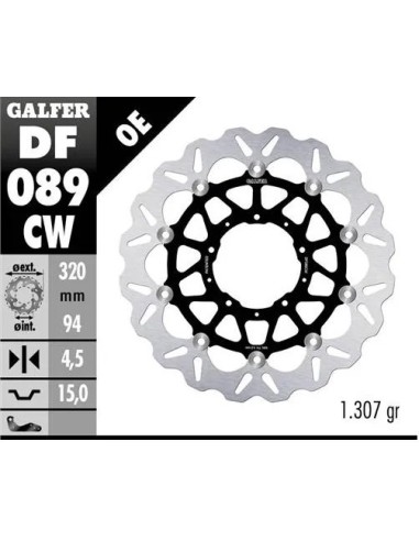 disco freno moto galfer flotante wave completo 320
