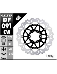 disco freno moto galfer flotante wave completo 320