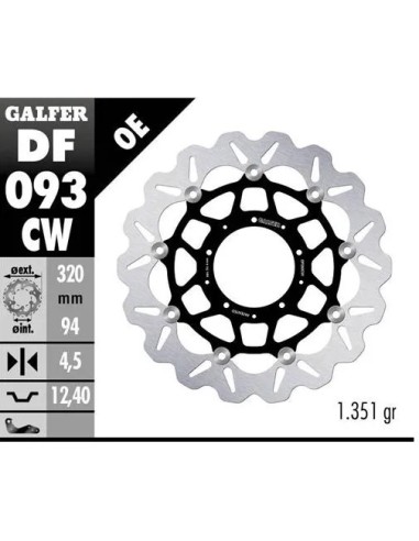disco freno moto galfer flotante wave completo 320