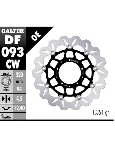 disco freno moto galfer flotante wave completo 320
