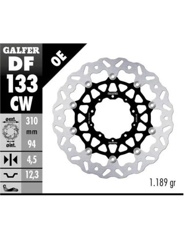 disco freno moto galfer flotante wave completo 310