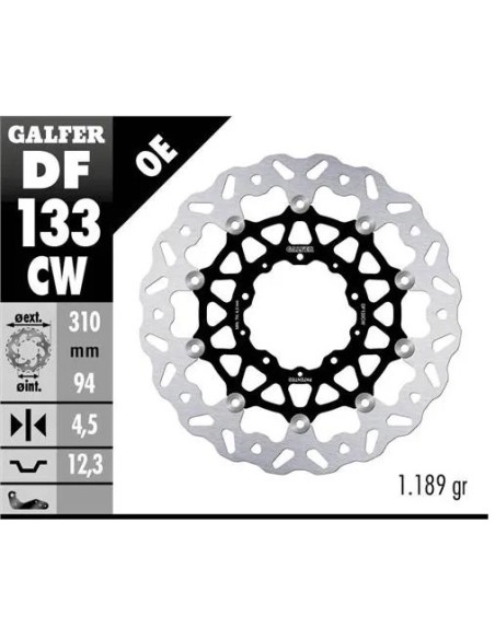disco freno moto galfer flotante wave completo 310