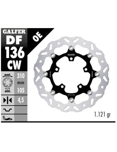 disco freno moto galfer flotante wave completo 310