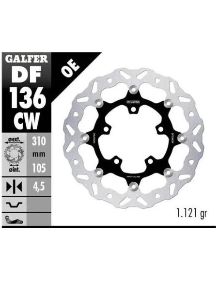 disco freno moto galfer flotante wave completo 310