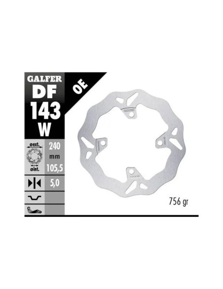 disco de freno trasero galfer df143w para honda forza adv 350