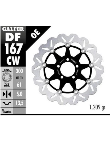 disco freno moto galfer flotante wave completo 300