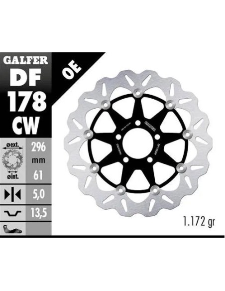 disco freno moto galfer flotante wave completo 296