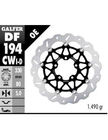 disco freno moto flotante galfer wave 330x5mm df19