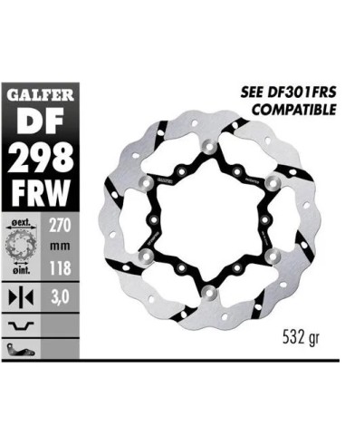 disco freno moto flotante galfer wave 270x3mm df29